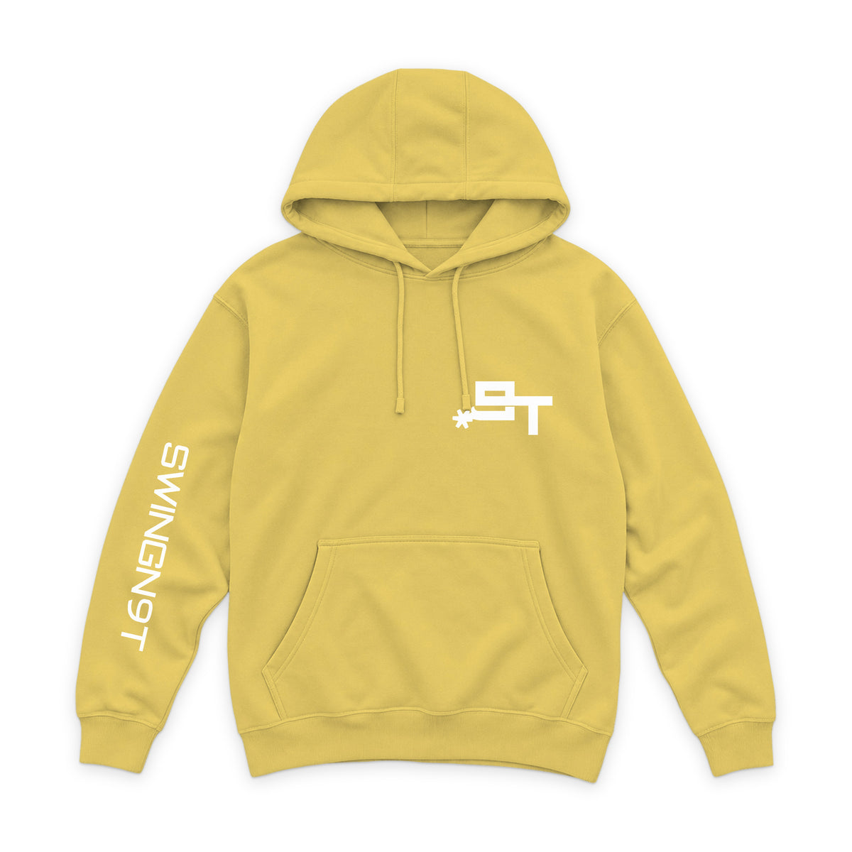 PSLM 50:10 Hoodie — Antique Gold — front view on white