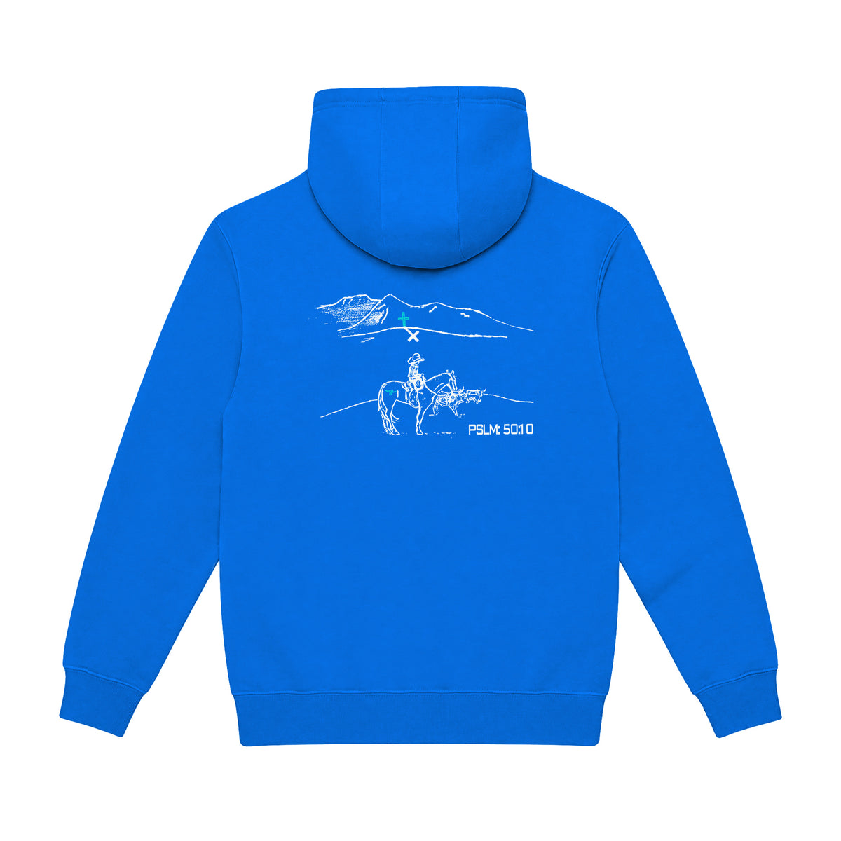 PSLM 50:10 Hoodie / True Royal / back on white