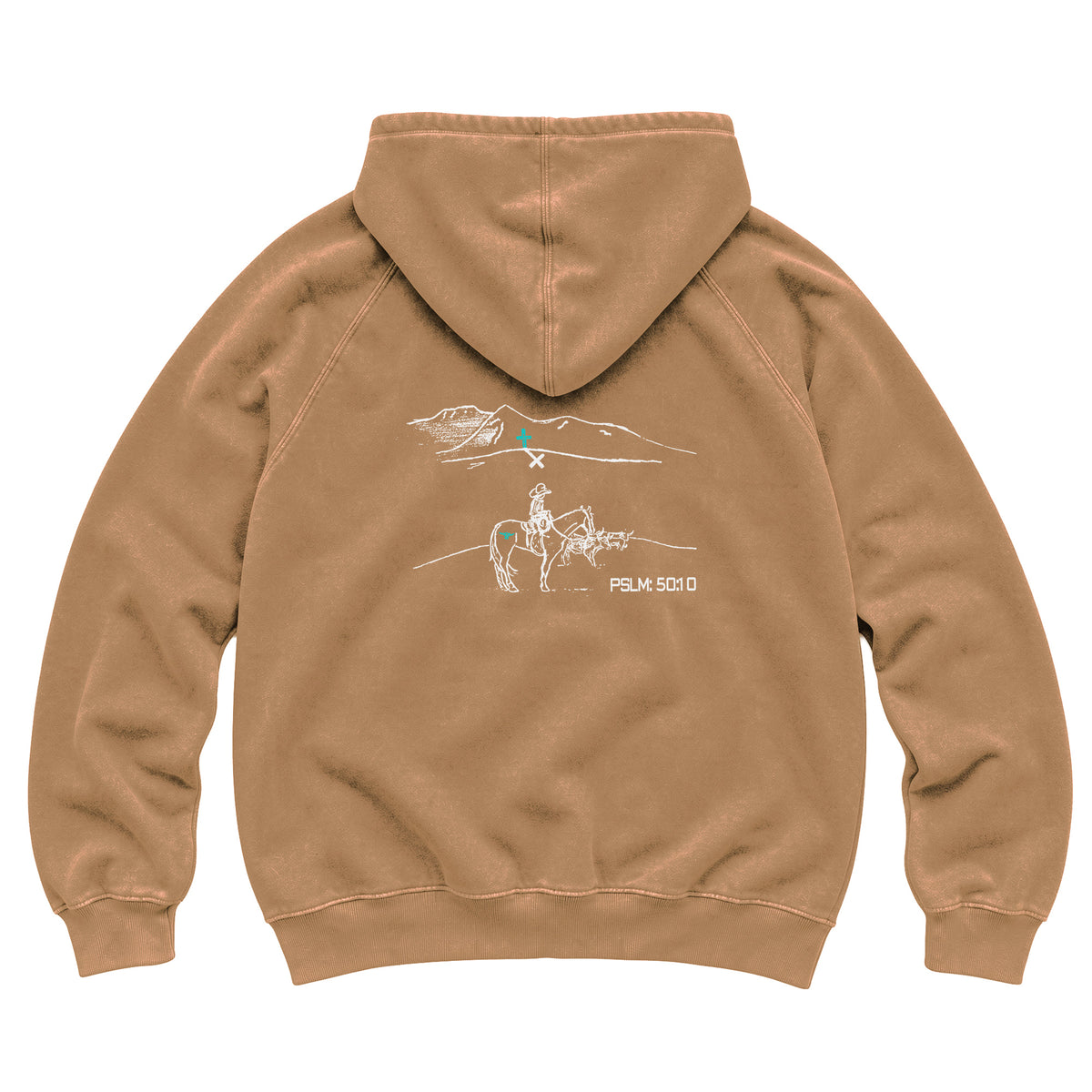 PSLM 50:10 Hoodie / Vintage Camel / back on white