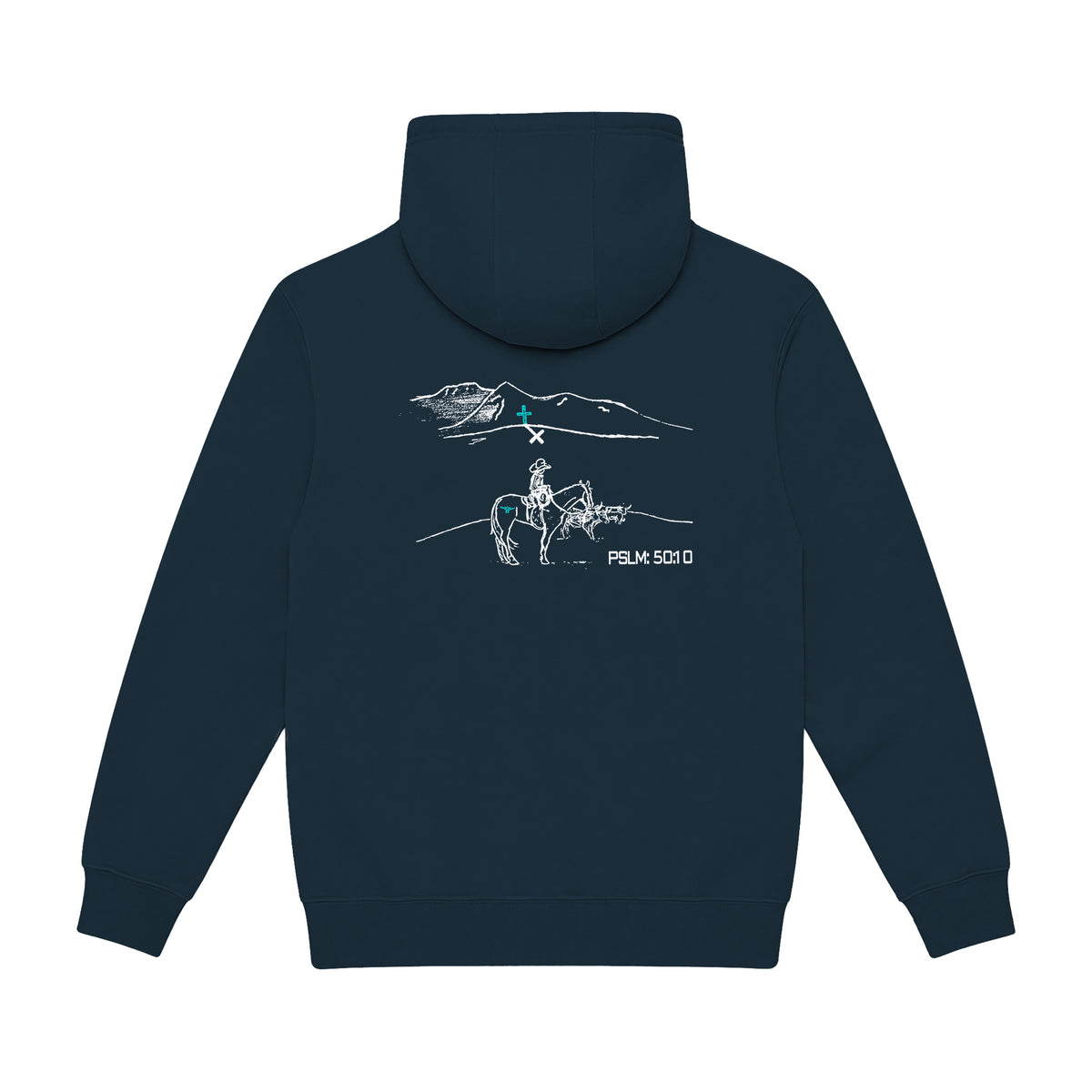 PSLM 50:10 Hoodie / Navy / back on white