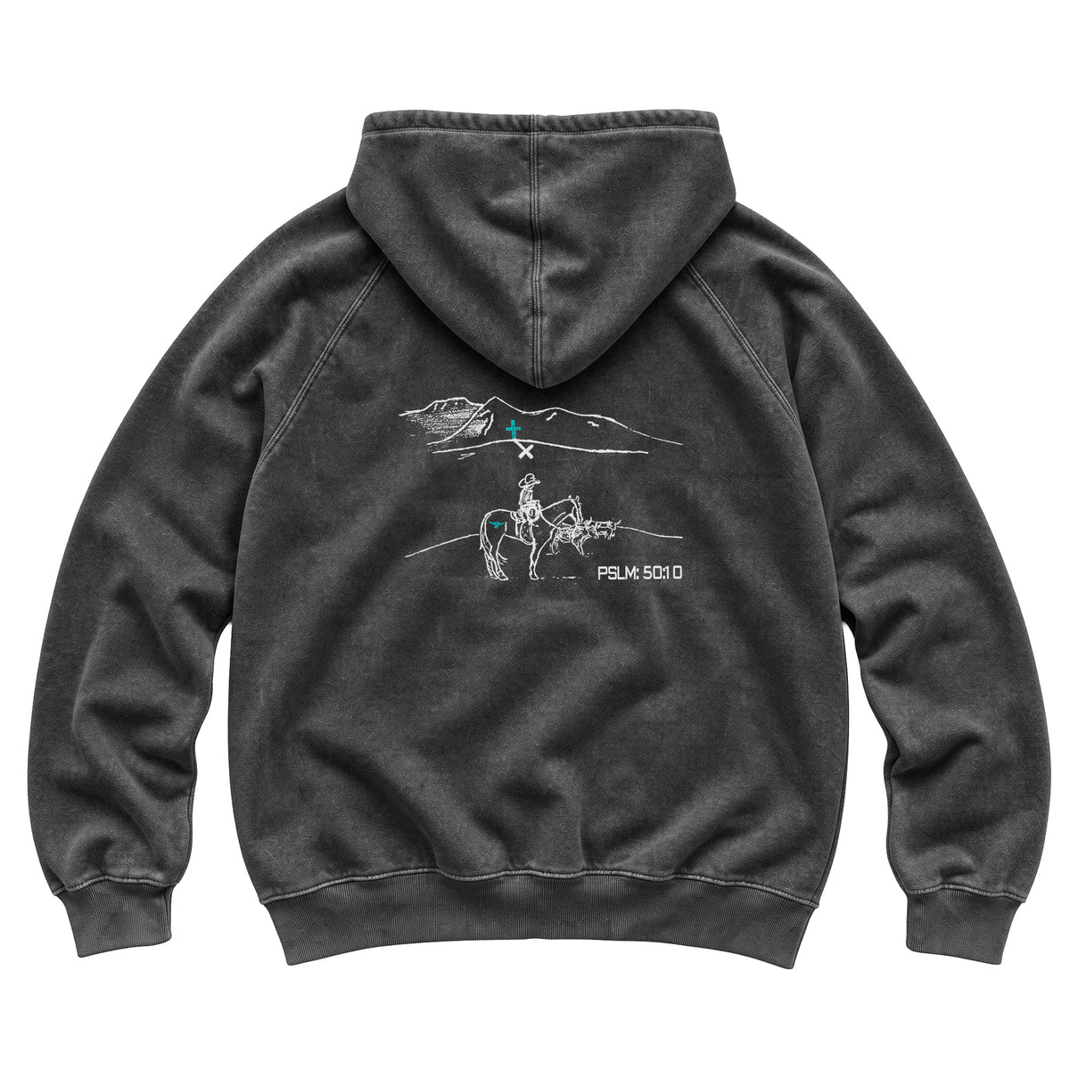 PSLM 50:10 Hoodie / Vintage Black / back on white