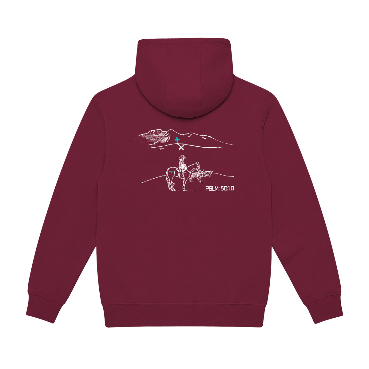 PSLM 50:10 Hoodie / Burgundy / back on white