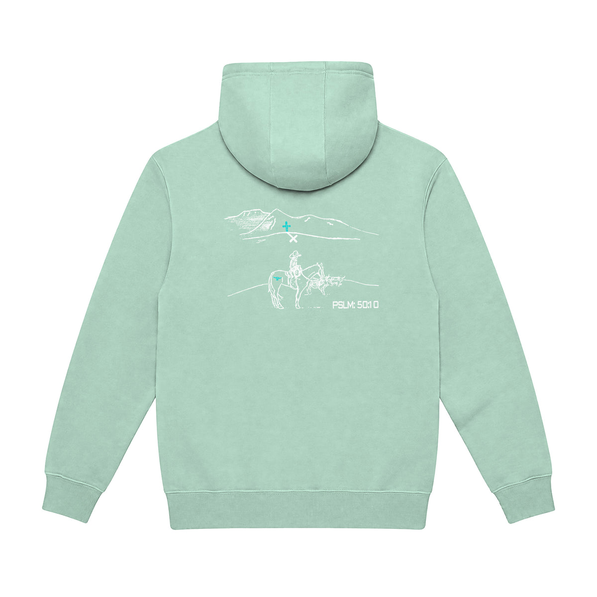 PSLM 50:10 Hoodie / Seafoam / back on white
