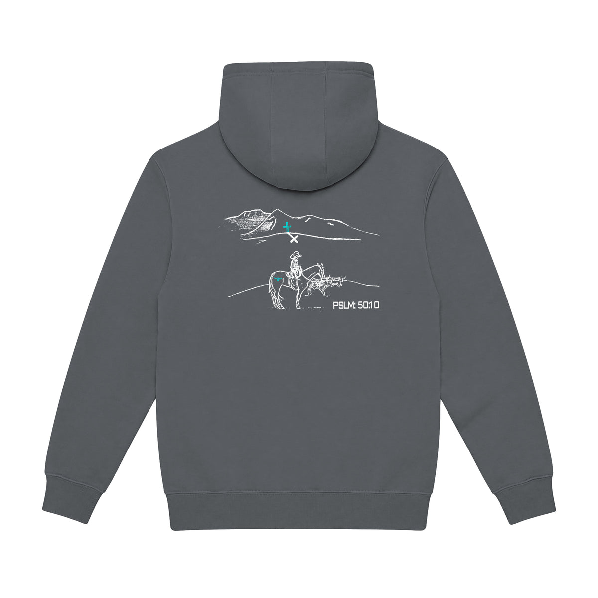 PSLM 50:10 Hoodie / Rock / back on white