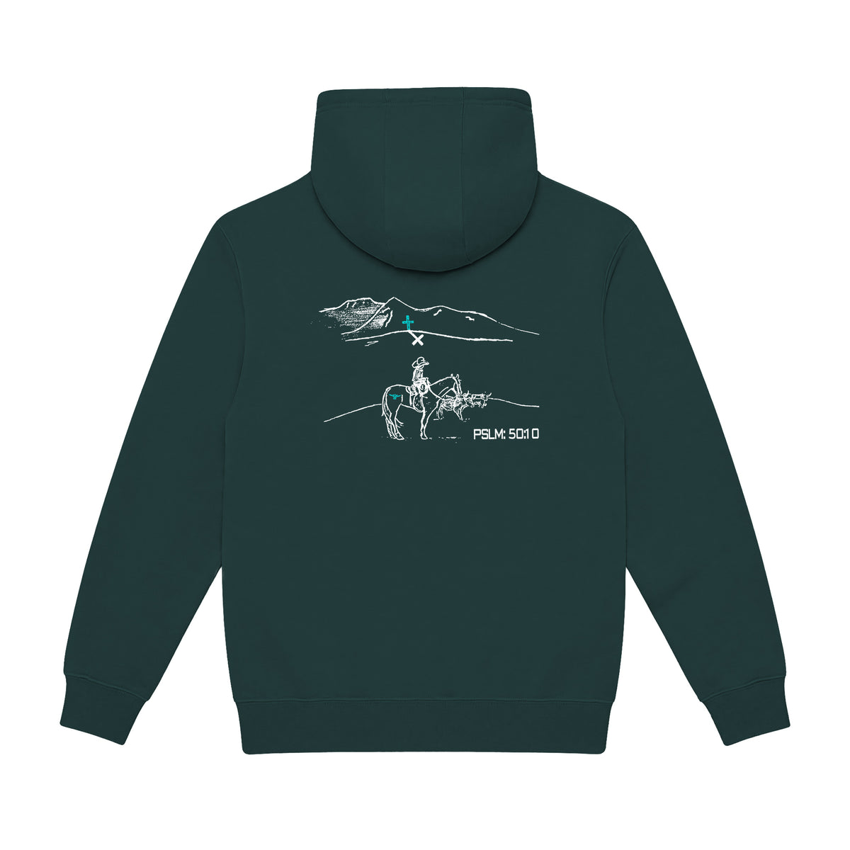 PSLM 50:10 Hoodie / Sport Green / back on white