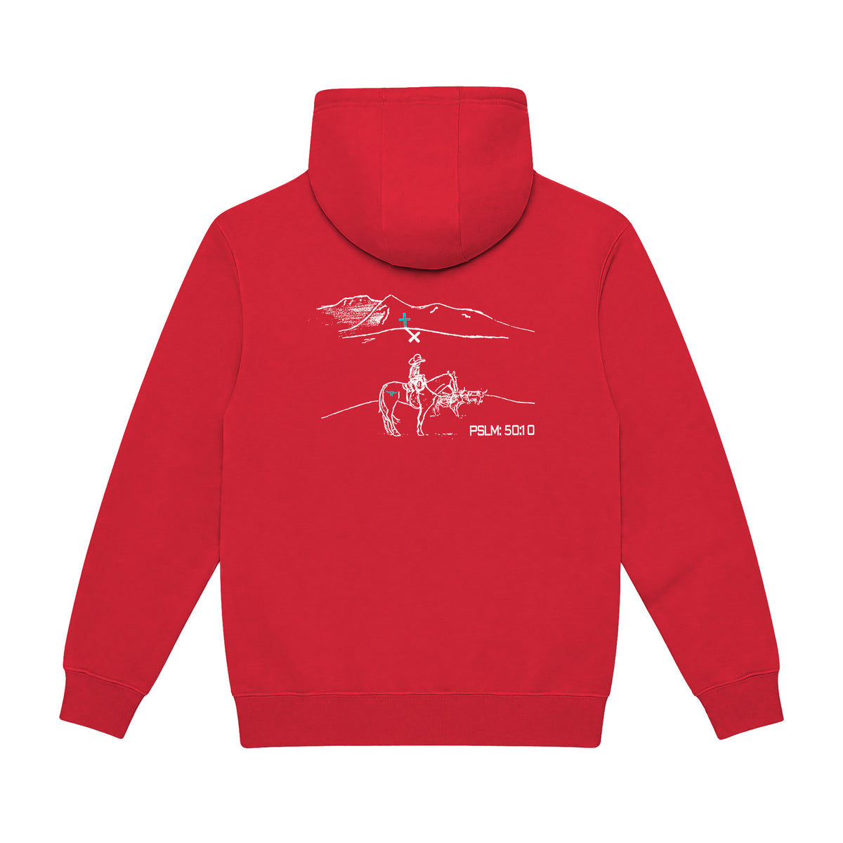 PSLM 50:10 Hoodie / Red / back on white