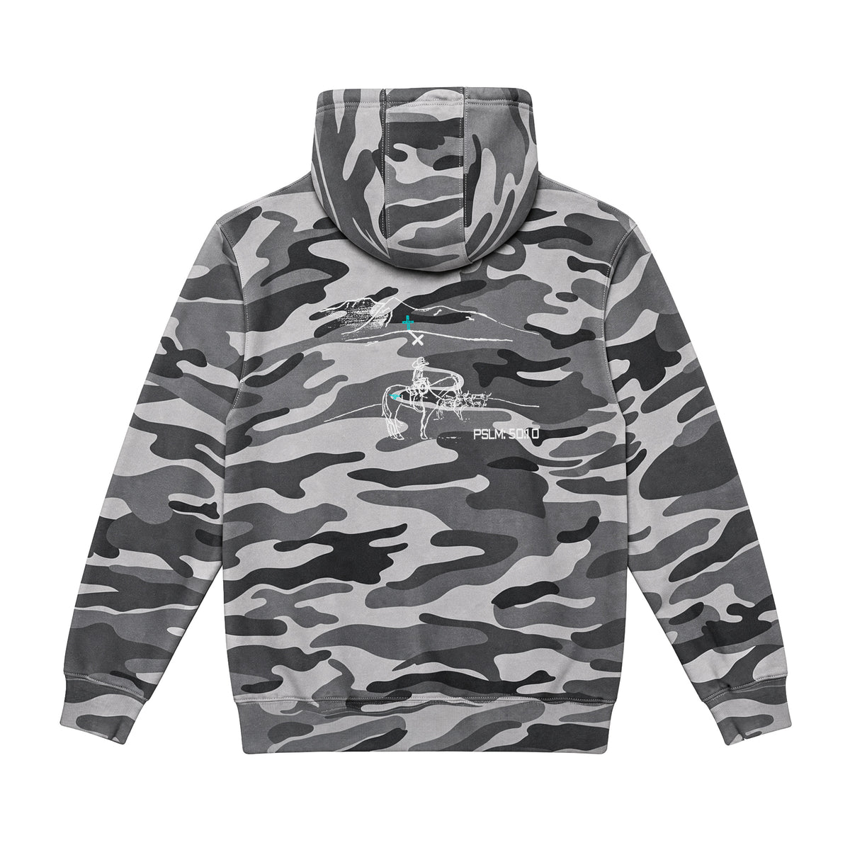 PSLM 50:10 Hoodie / Slate Camo / back on white