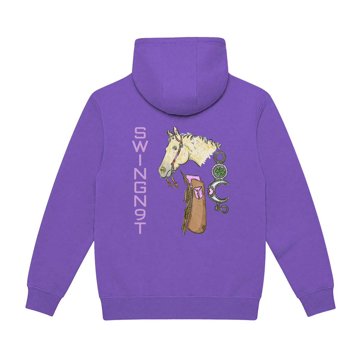 Midnight Mystic Hoodie / Purple / back on white