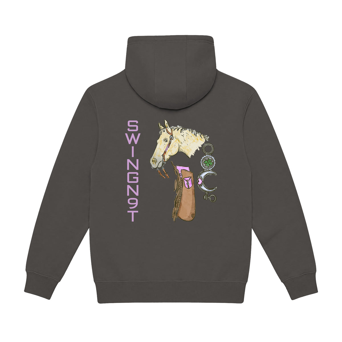 Midnight Mystic Hoodie / Smoke / back on white
