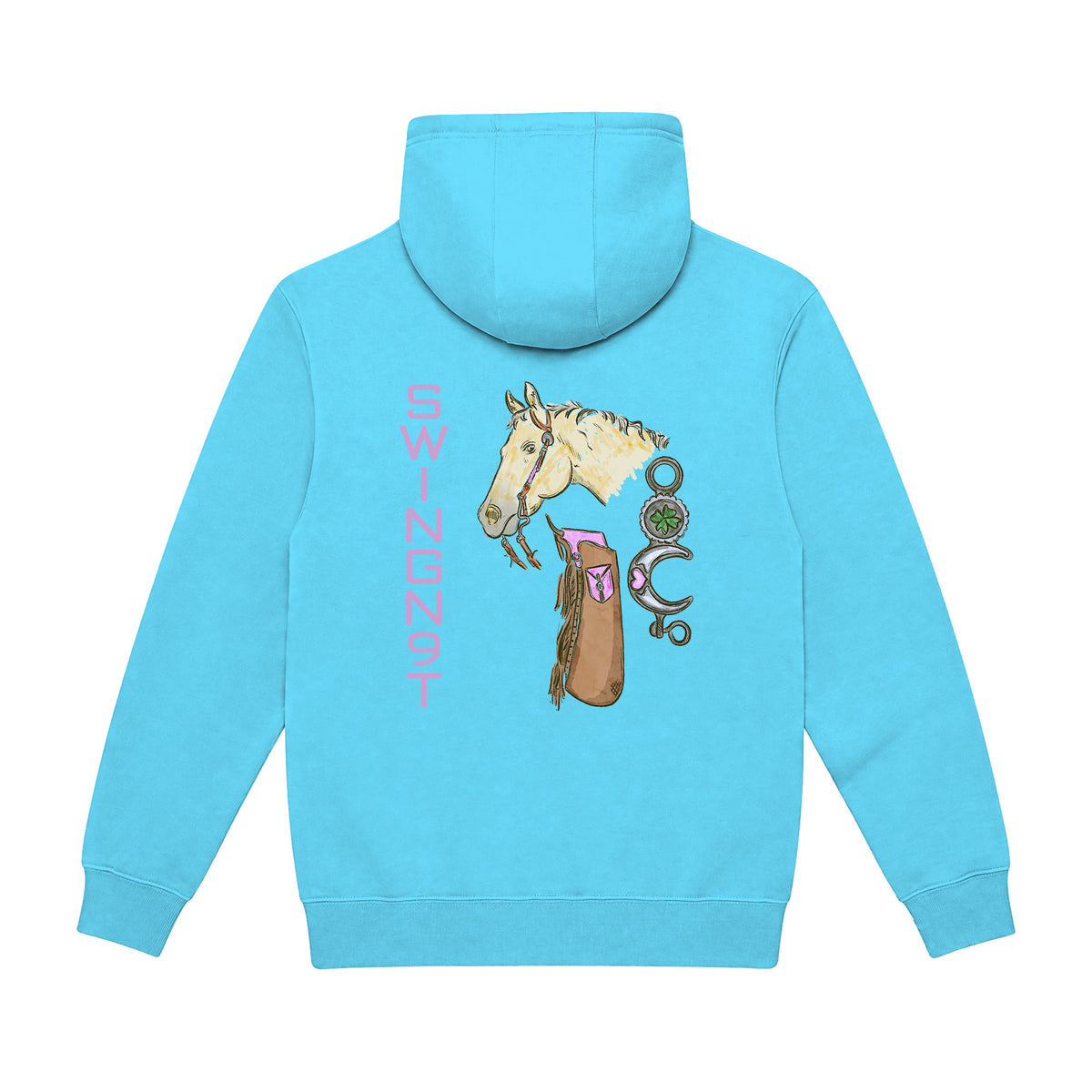 Midnight Mystic Hoodie / Ocean Blue / back on white