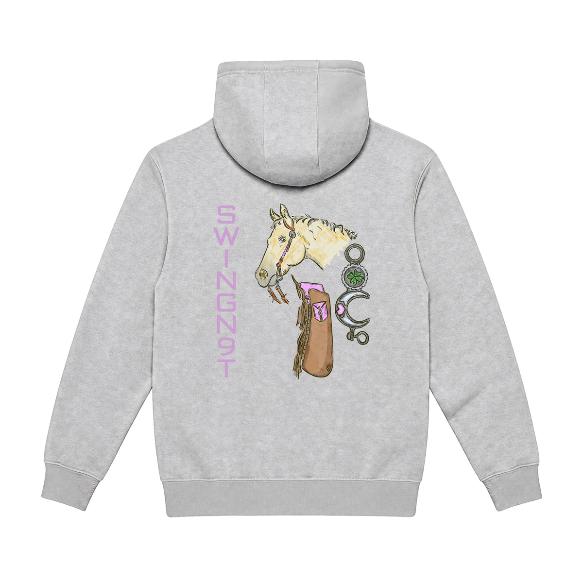 Midnight Mystic Hoodie / Heather Grey / back on white
