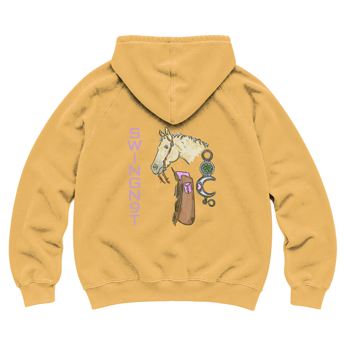 Midnight Mystic Hoodie / Vintage Mustard / back on white