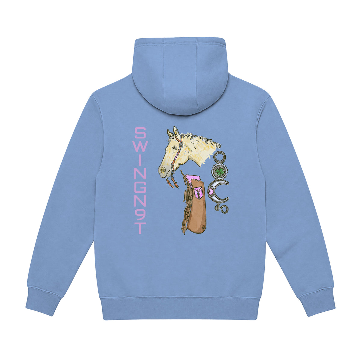 Midnight Mystic Hoodie / Colony Blue / back on white