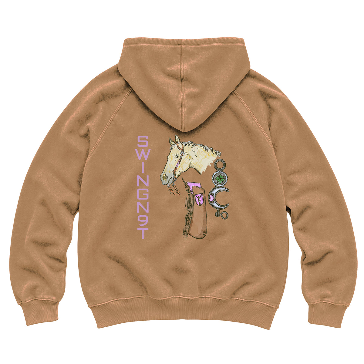 Midnight Mystic Hoodie / Vintage Camel / back on white