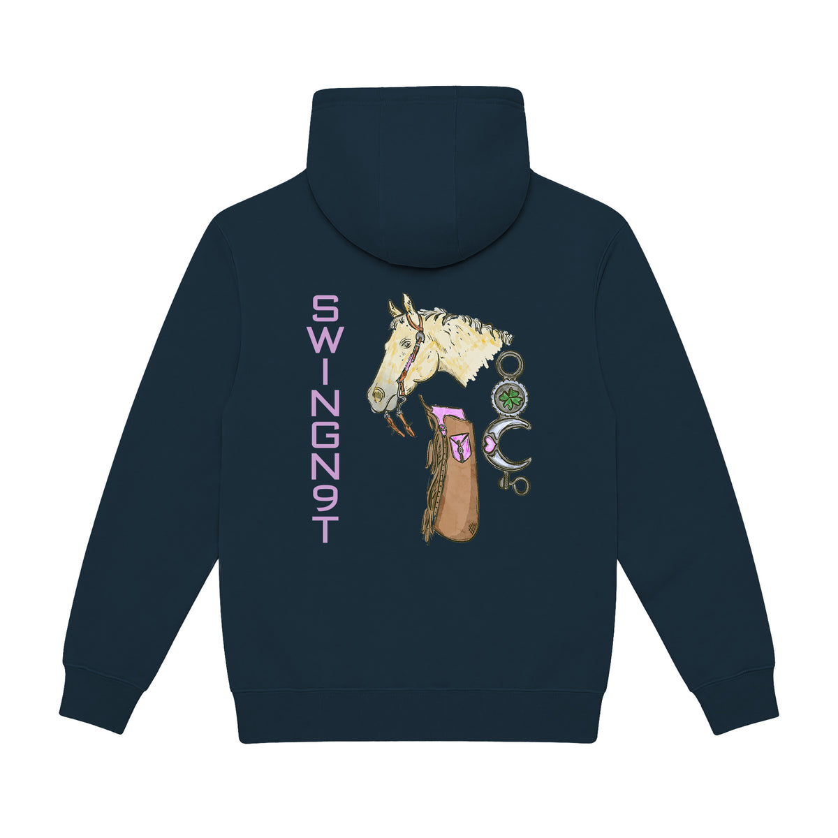 Midnight Mystic Hoodie / Navy / back on white