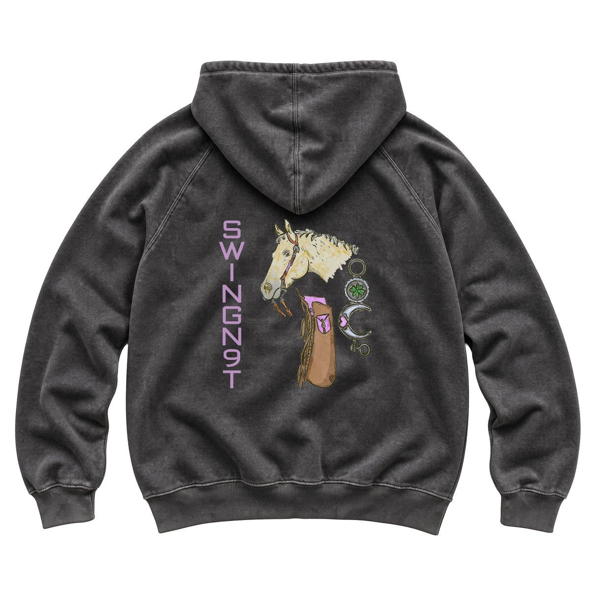 Midnight Mystic Hoodie / Vintage Black / back on white
