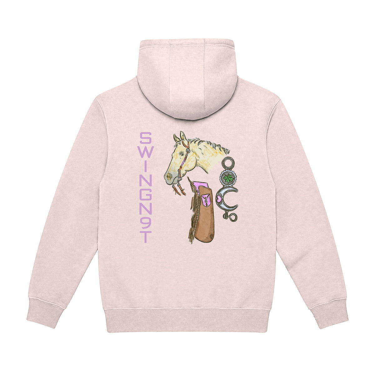 Midnight Mystic Hoodie / Pale Pink / back on white
