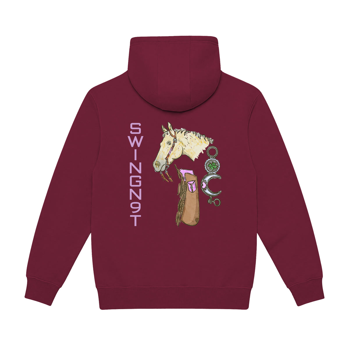 Midnight Mystic Hoodie / Burgundy / back on white