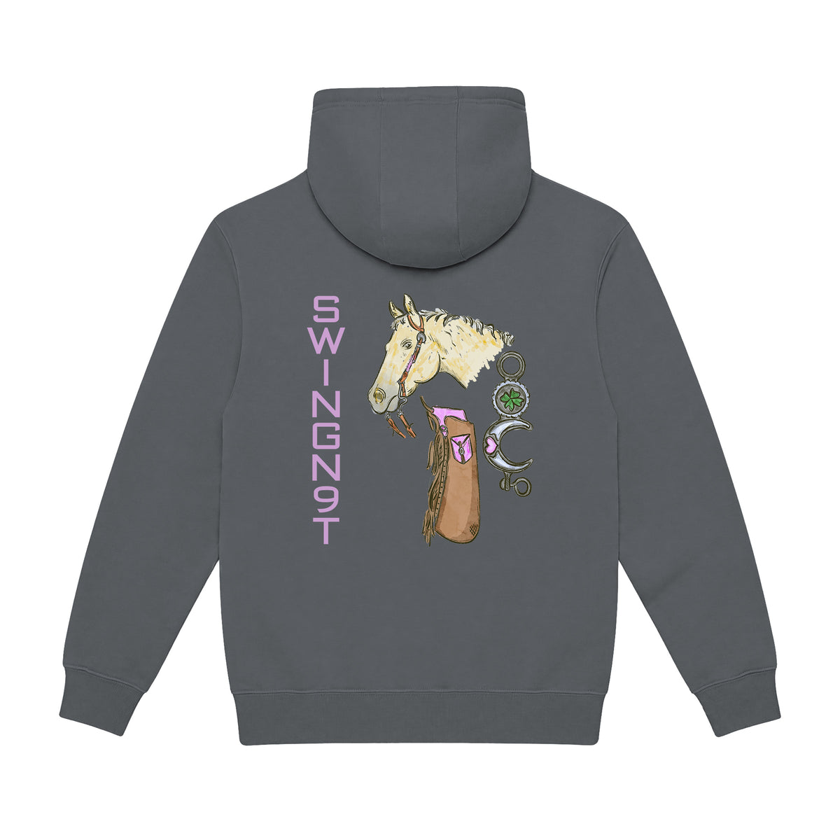 Midnight Mystic Hoodie / Rock / back on white