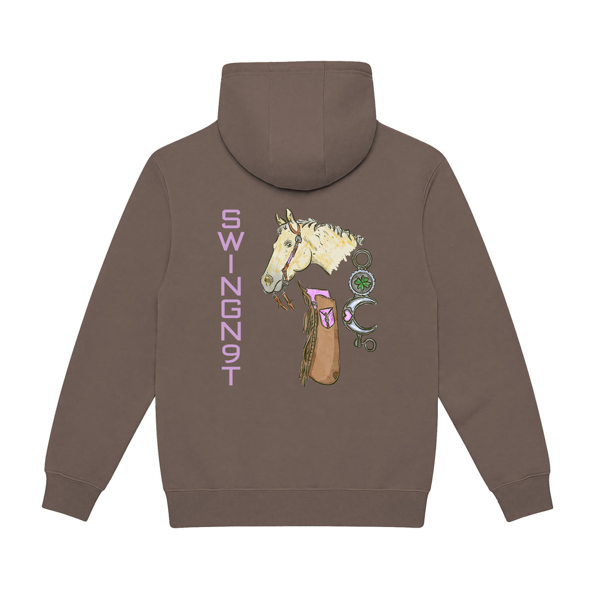 Midnight Mystic Hoodie / Coffee / back on white