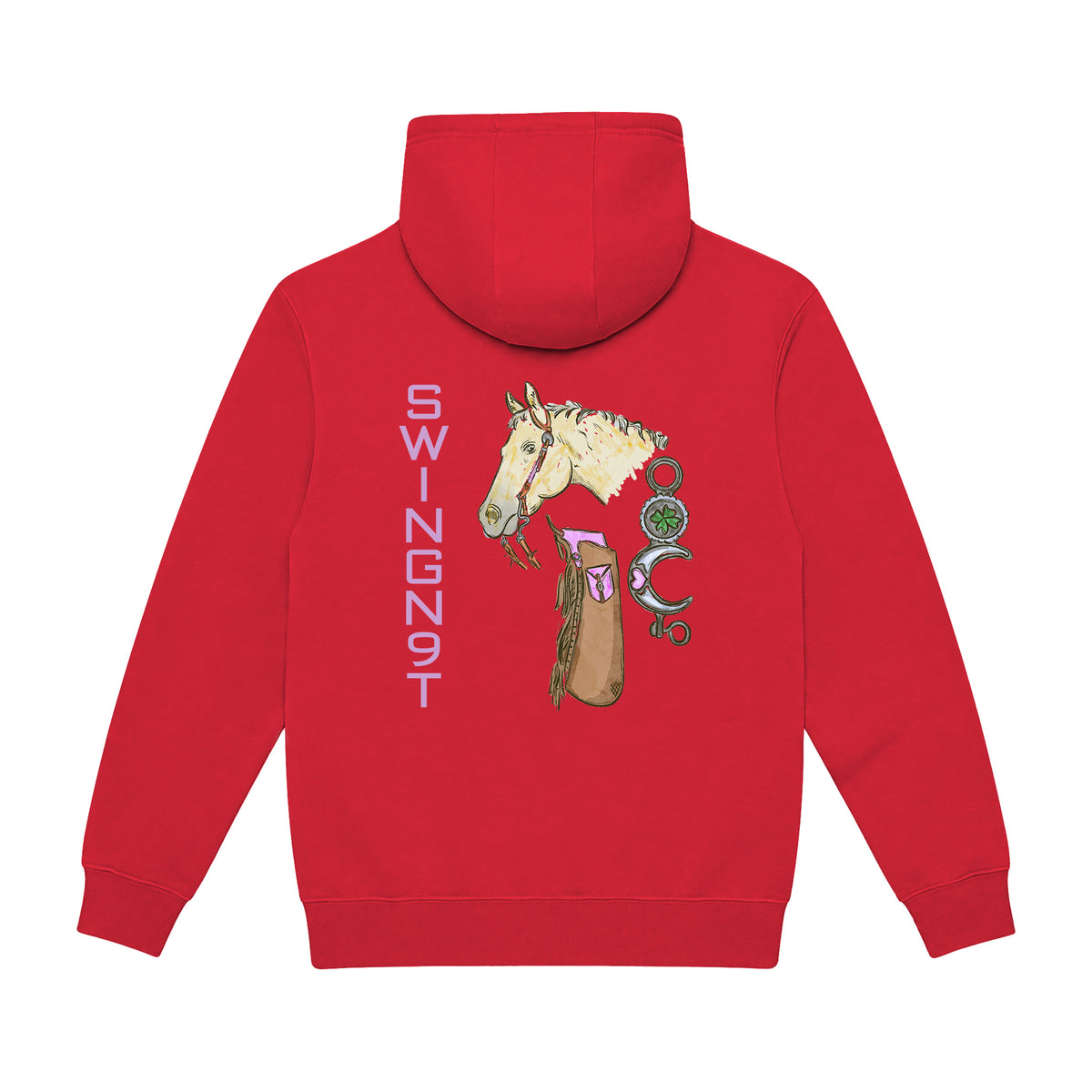 Midnight Mystic Hoodie / Red / back on white