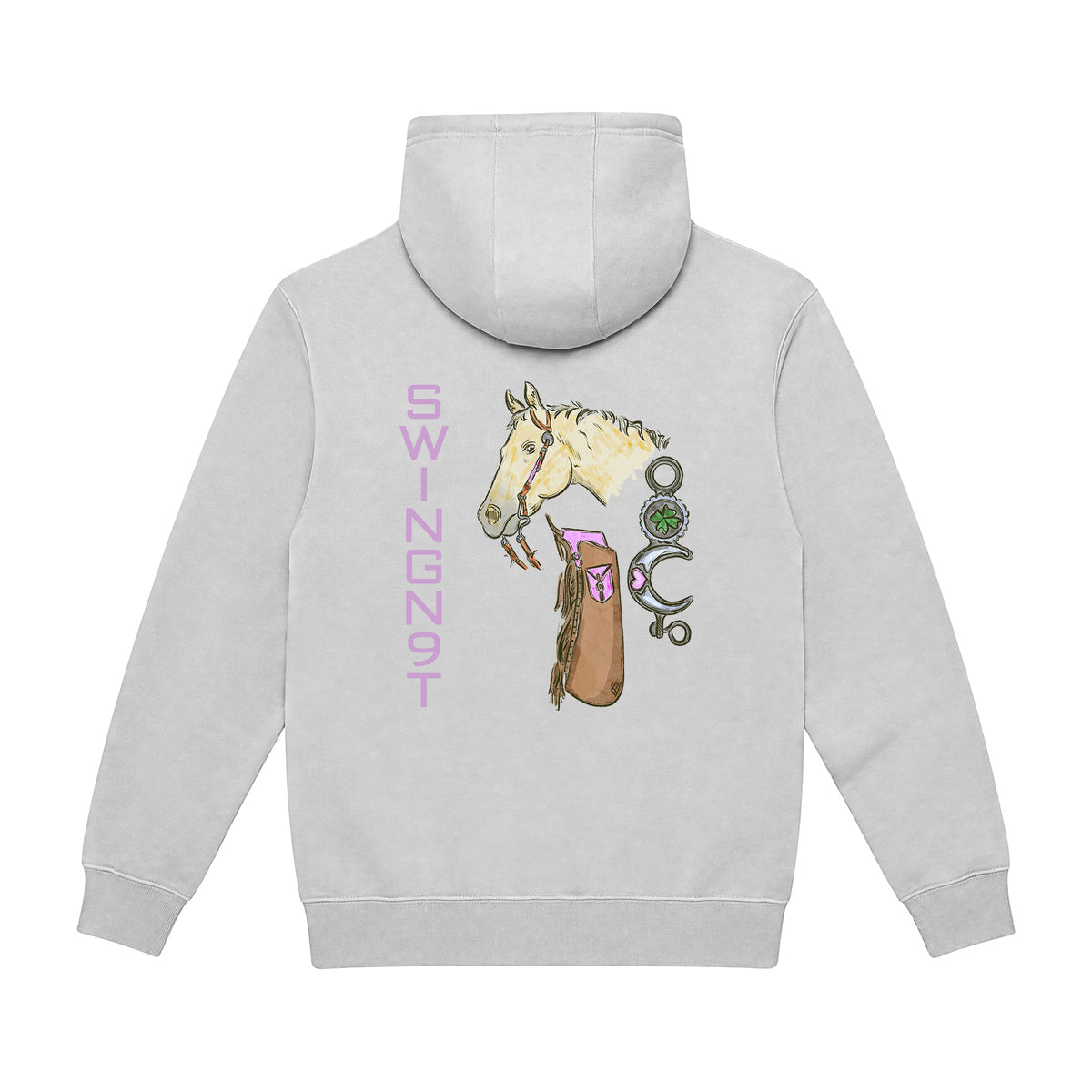 Midnight Mystic Hoodie / Dove Grey / back on white
