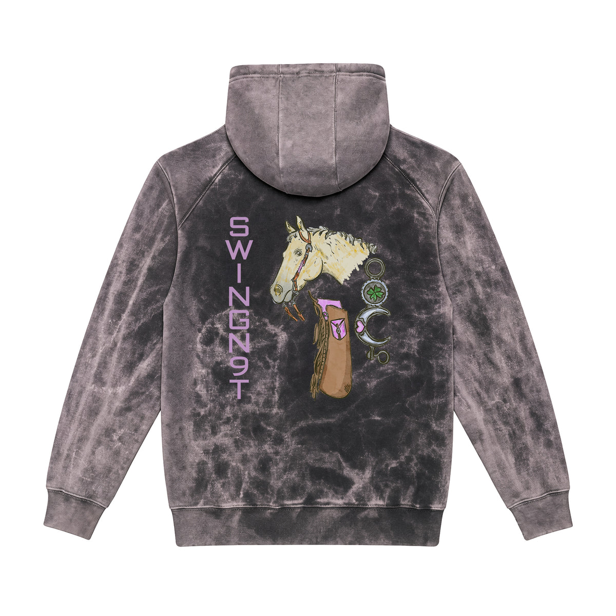 Midnight Mystic Hoodie / Cloud Black / back on white