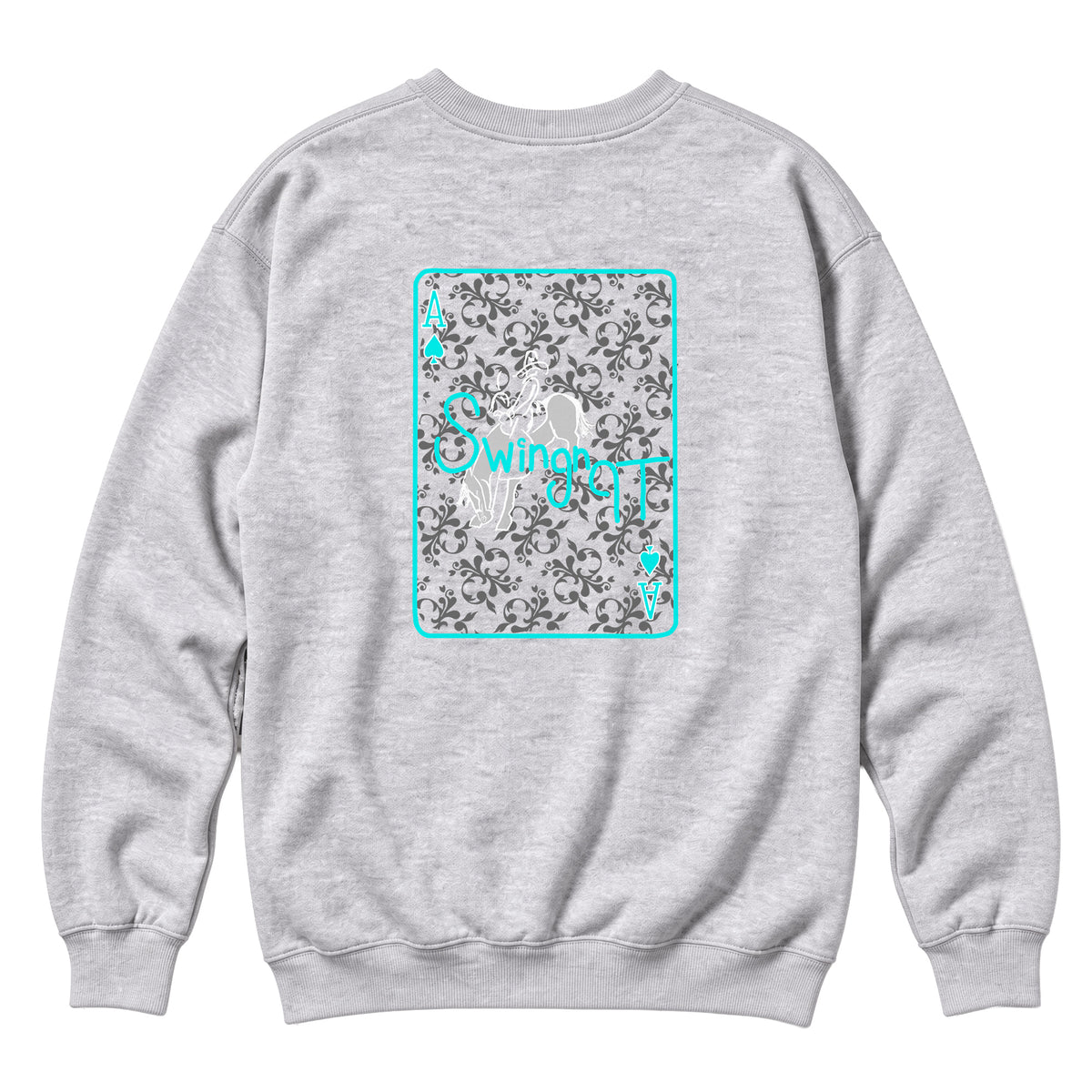 Ace of Spades Crewneck / Heather Grey / back on white