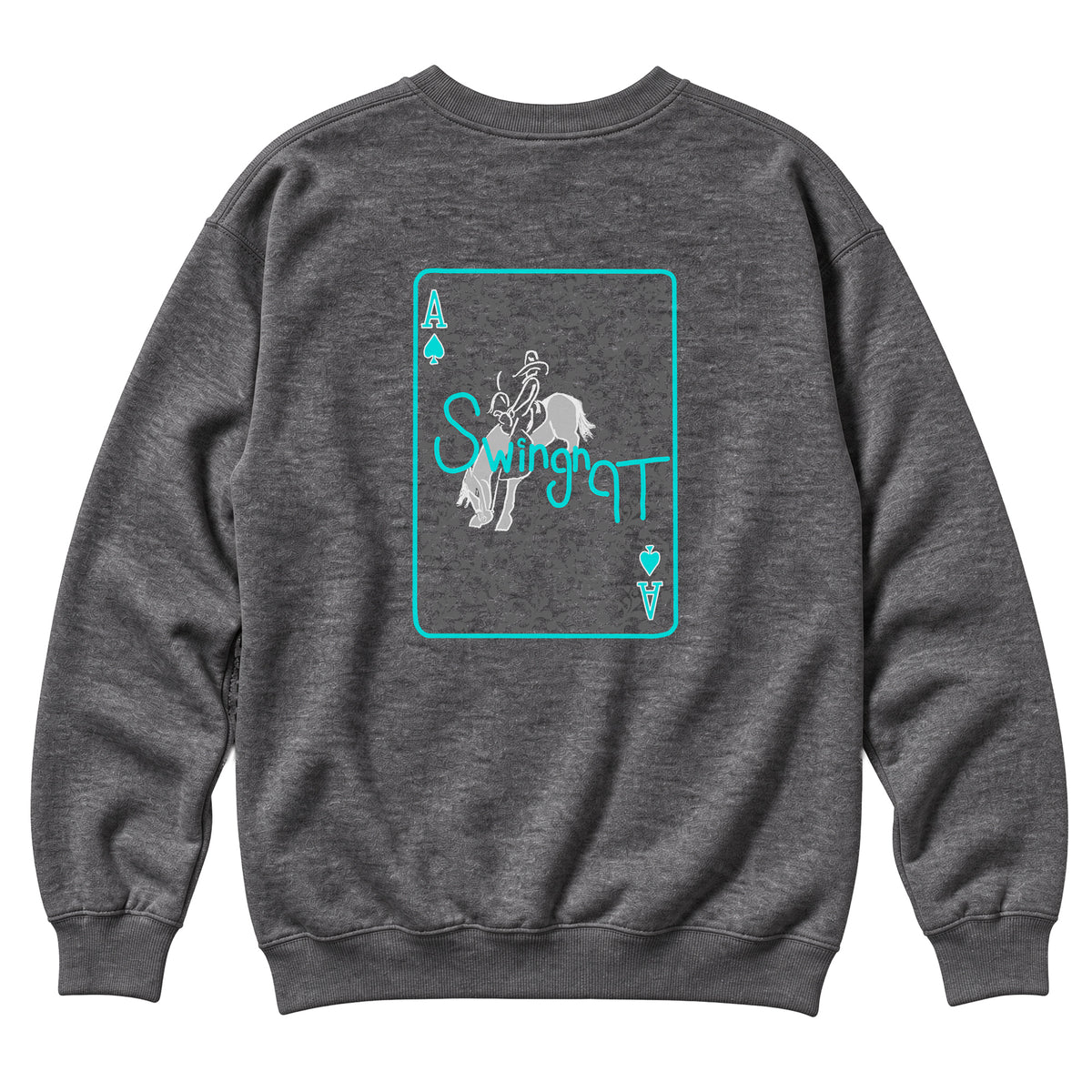 Ace of Spades Crewneck / Charcoal Heather / back on white