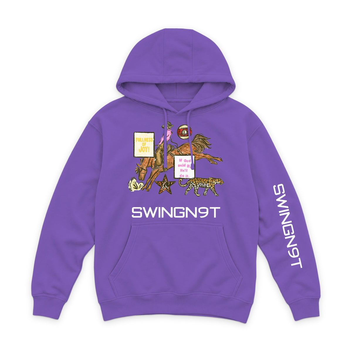 If God Said It Hoodie / Purple / front on white