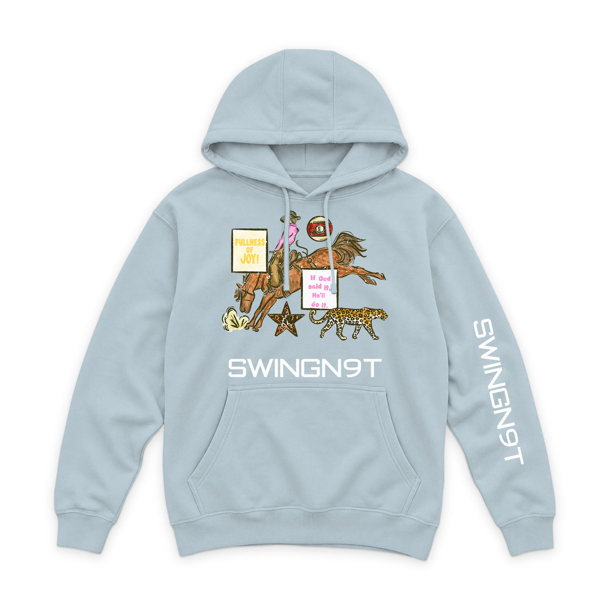 If God Said It Hoodie / Blue Mist / front on white