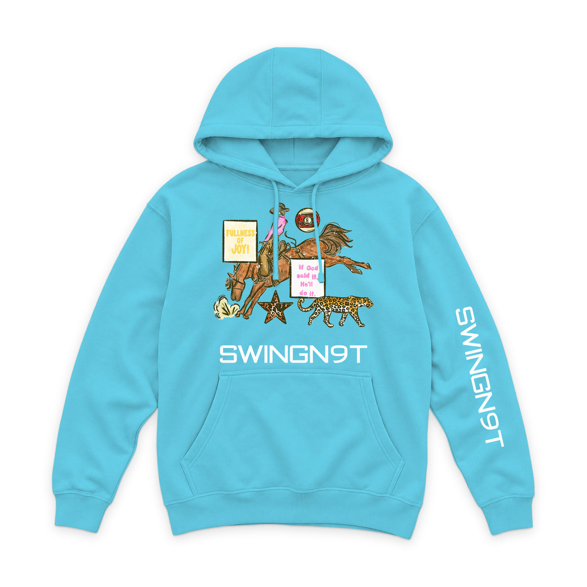 If God Said It Hoodie / Ocean Blue / front on white