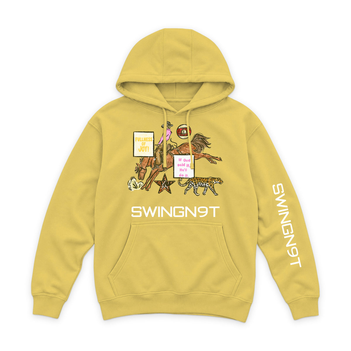 If God Said It Hoodie / Antique Gold / front on white