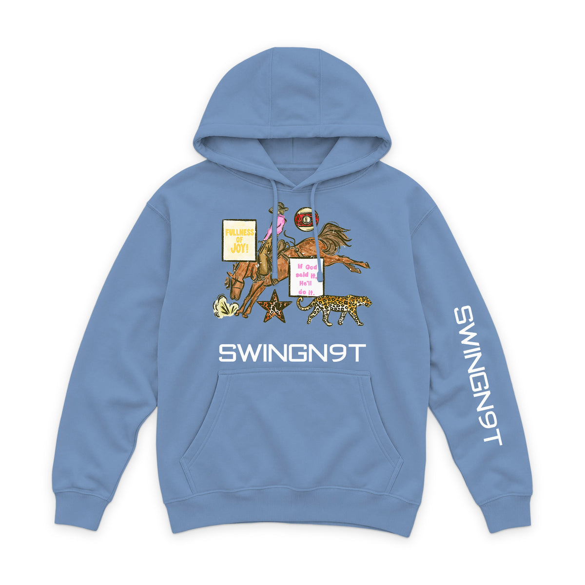 If God Said It Hoodie / Colony Blue / front on white