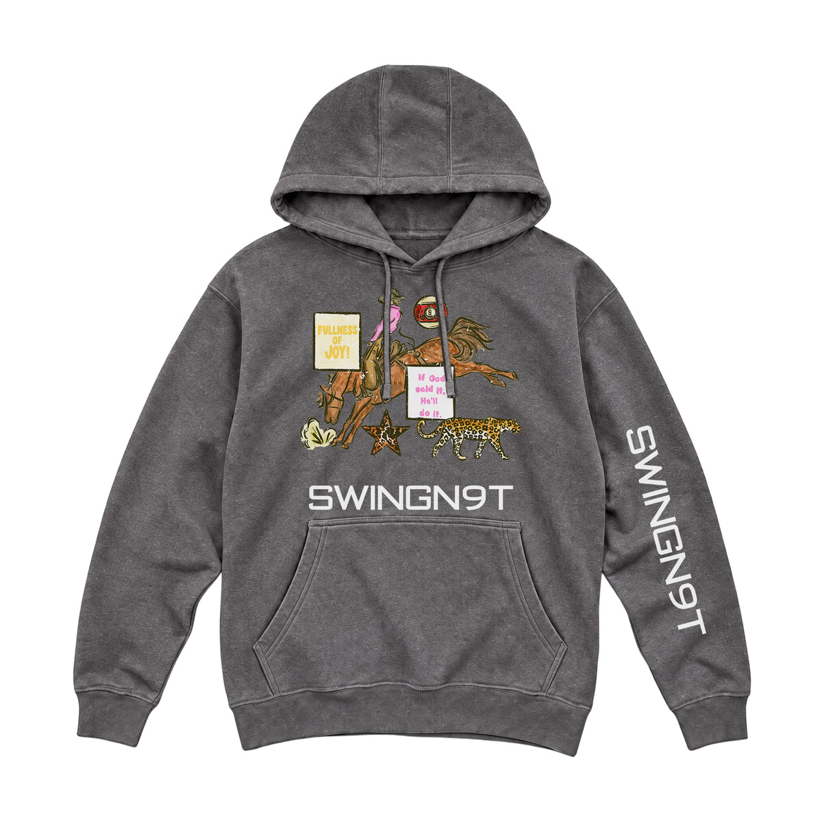 If God Said It Hoodie / Charcoal Heather / front on white