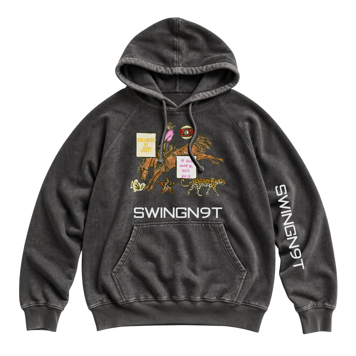 If God Said It Hoodie / Vintage Black / front on white