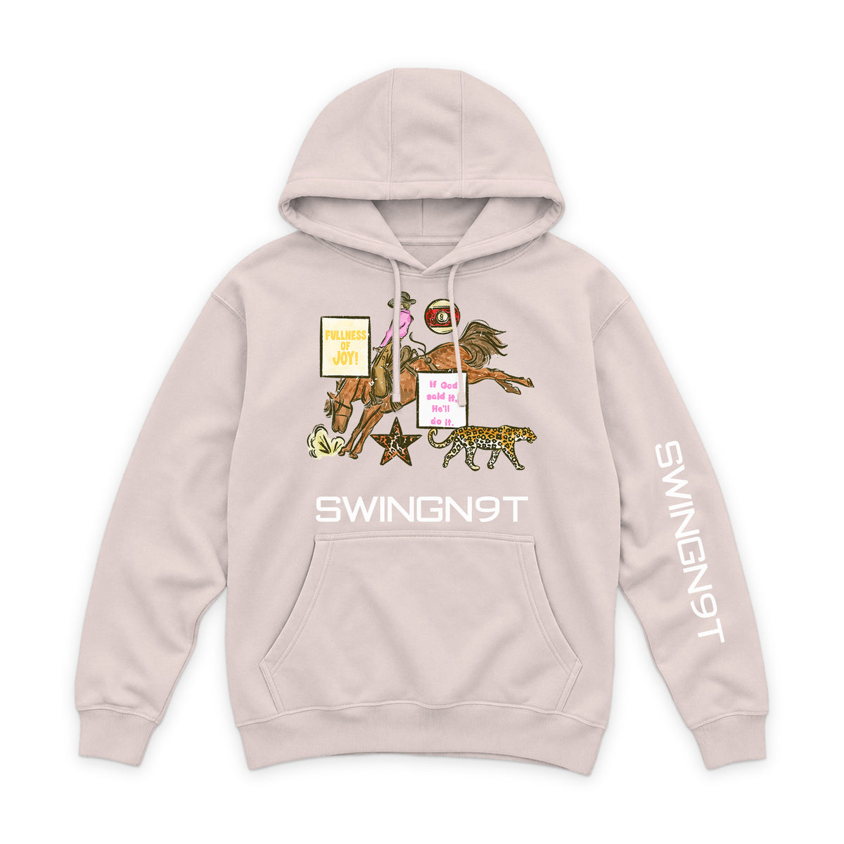 If God Said It Hoodie / Pale Pink / front on white