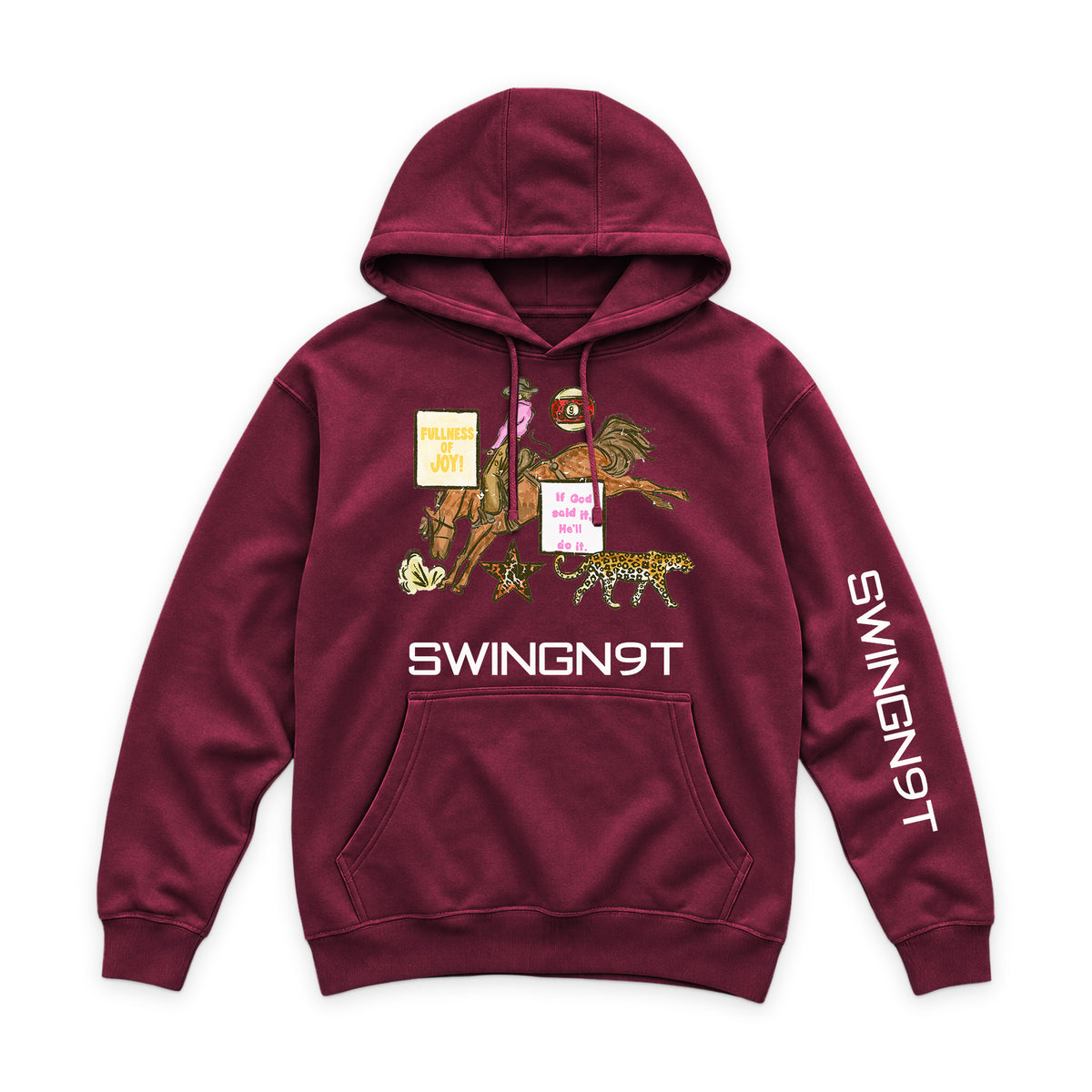 If God Said It Hoodie / Burgundy / front on white