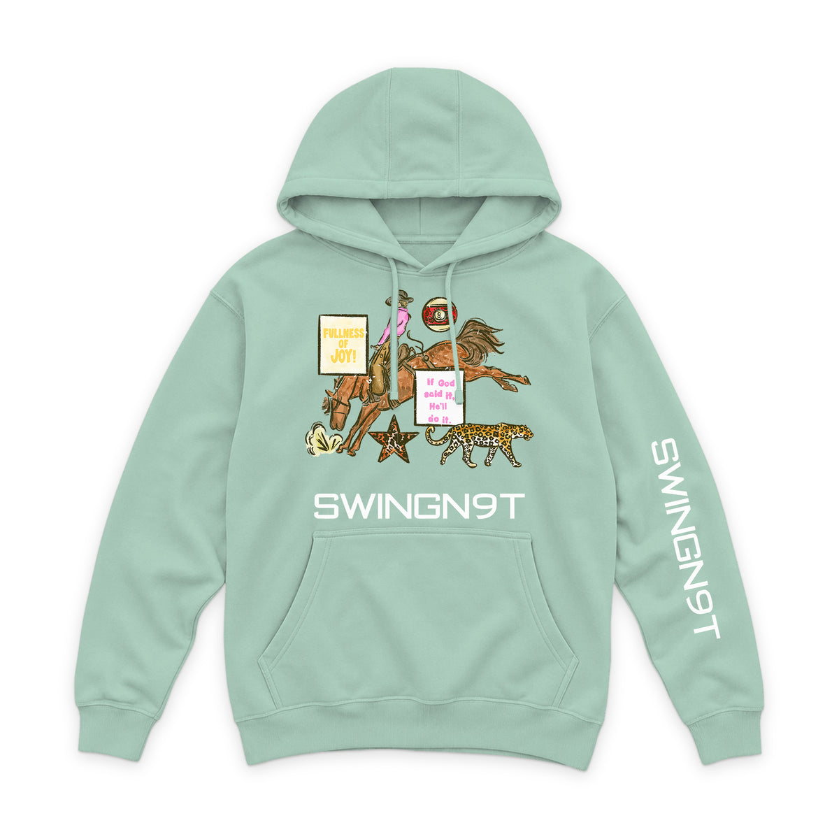 If God Said It Hoodie / Seafoam / front on white