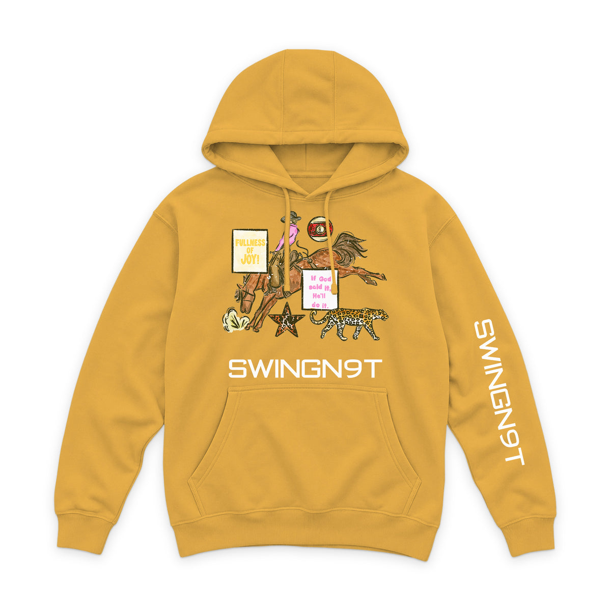 If God Said It Hoodie / Mustard / front on white
