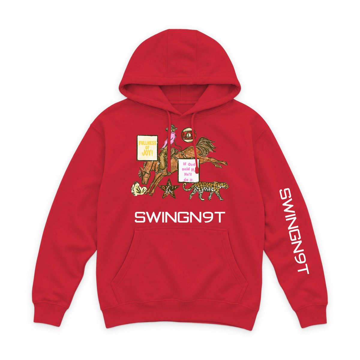 If God Said It Hoodie / Red / front on white