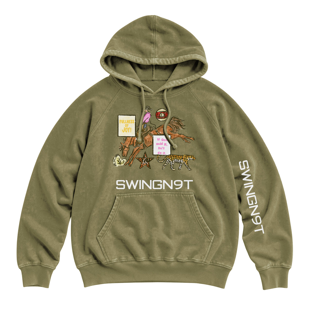 If God Said It Hoodie / Vintage Olive / front on white