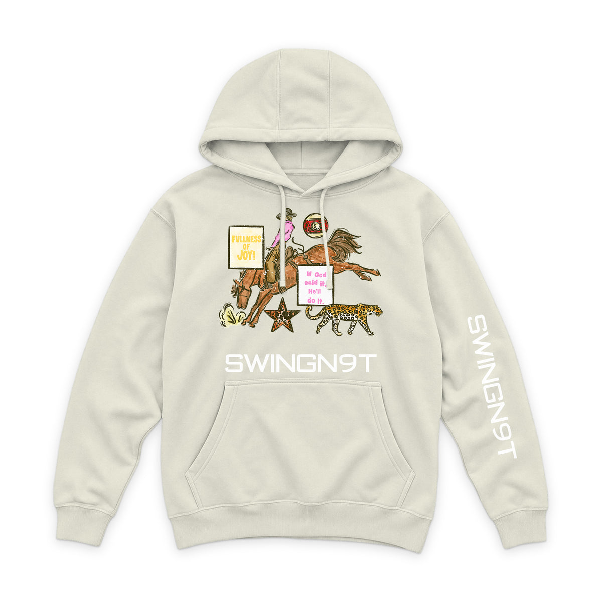 If God Said It Hoodie / Sand / front on white