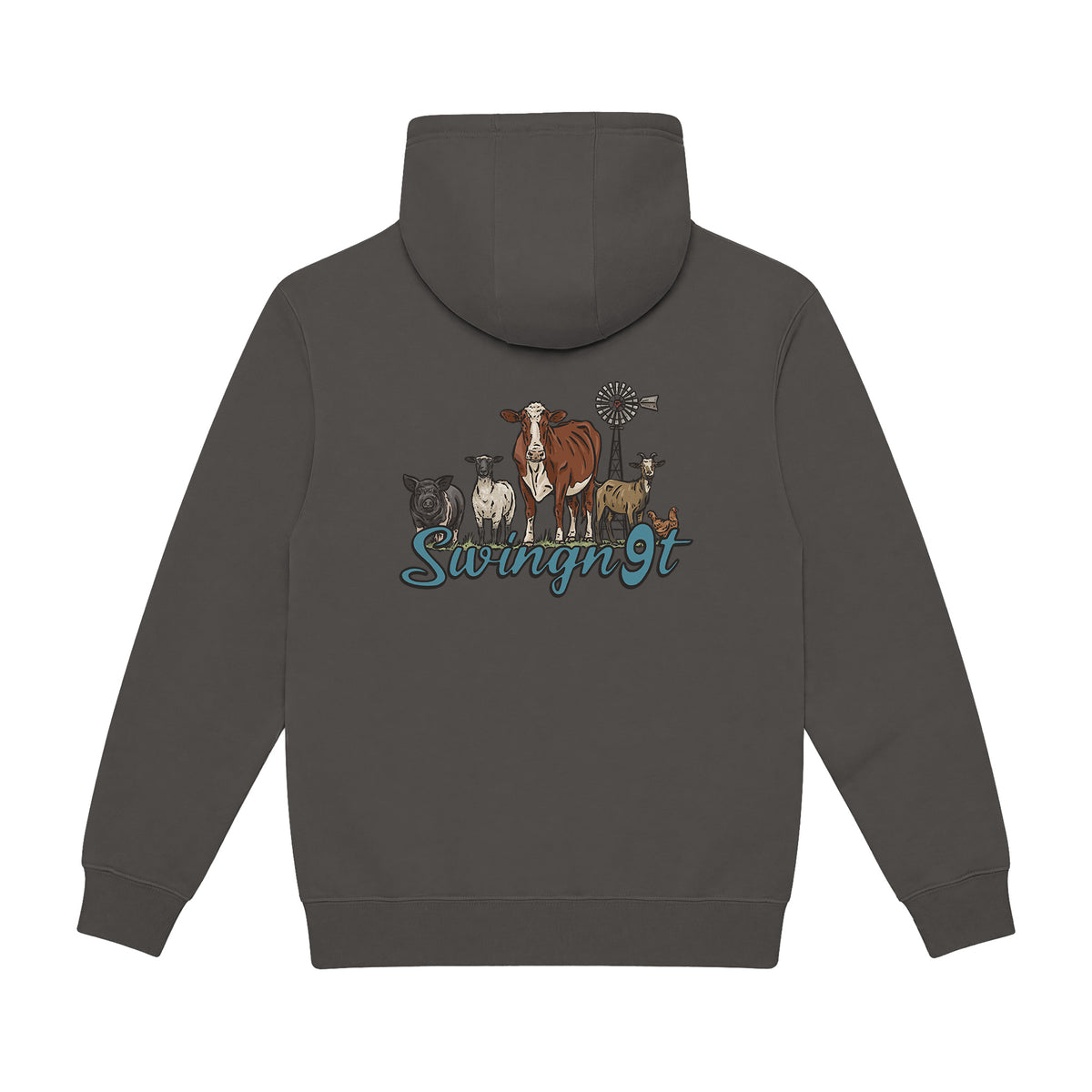 Livestock Hoodie / Smoke / back on white