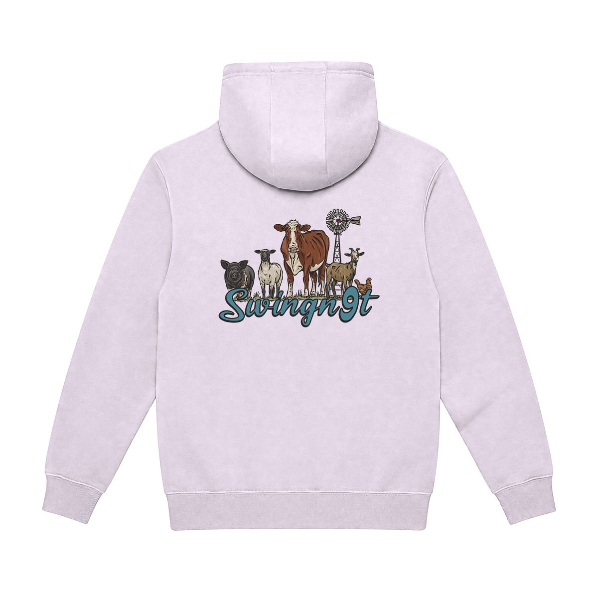 Livestock Hoodie / Lilac / back on white