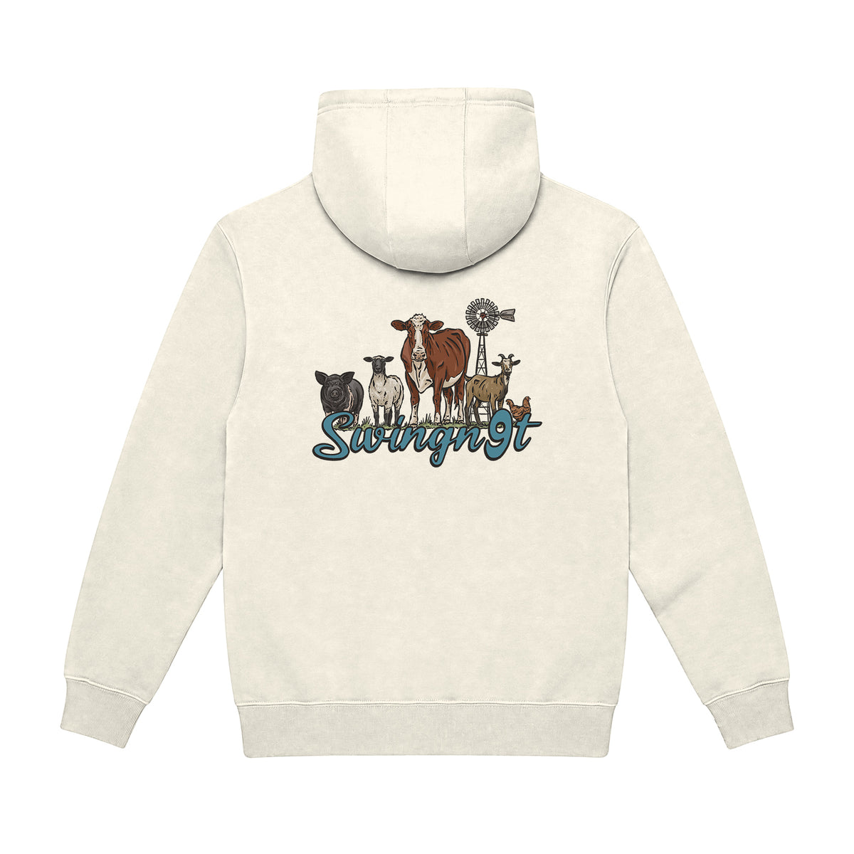 Livestock Hoodie / Tofu / back on white