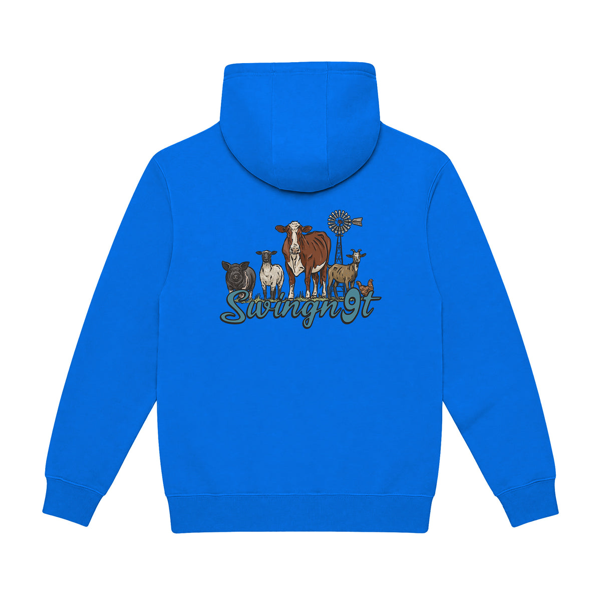Livestock Hoodie / True Royal / back on white