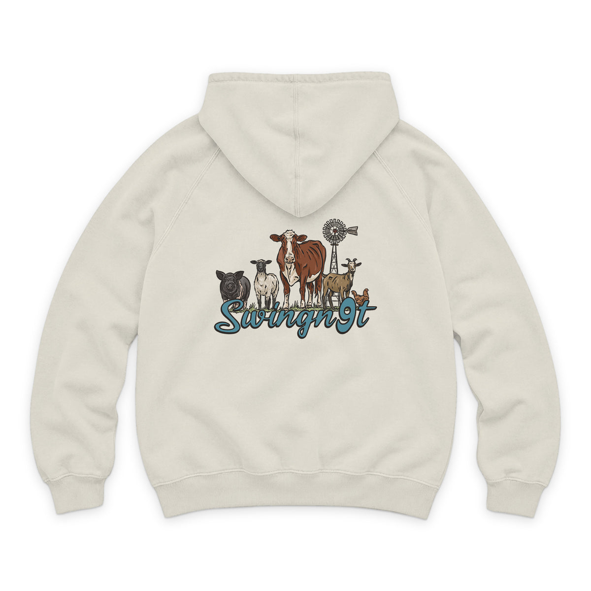 Livestock Hoodie / Vintage Arctic / back on white