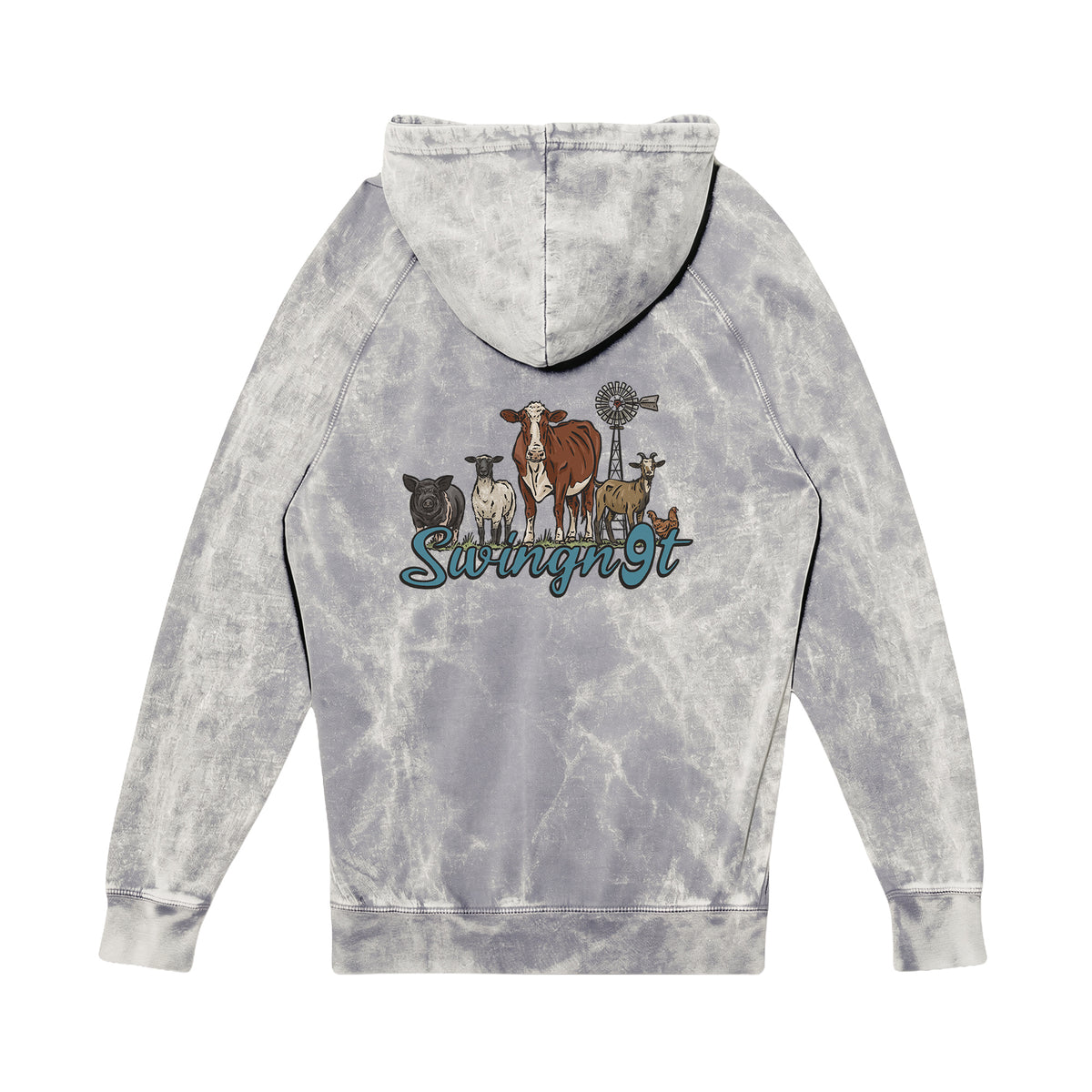 Livestock Hoodie / Cloud Rock / back on white