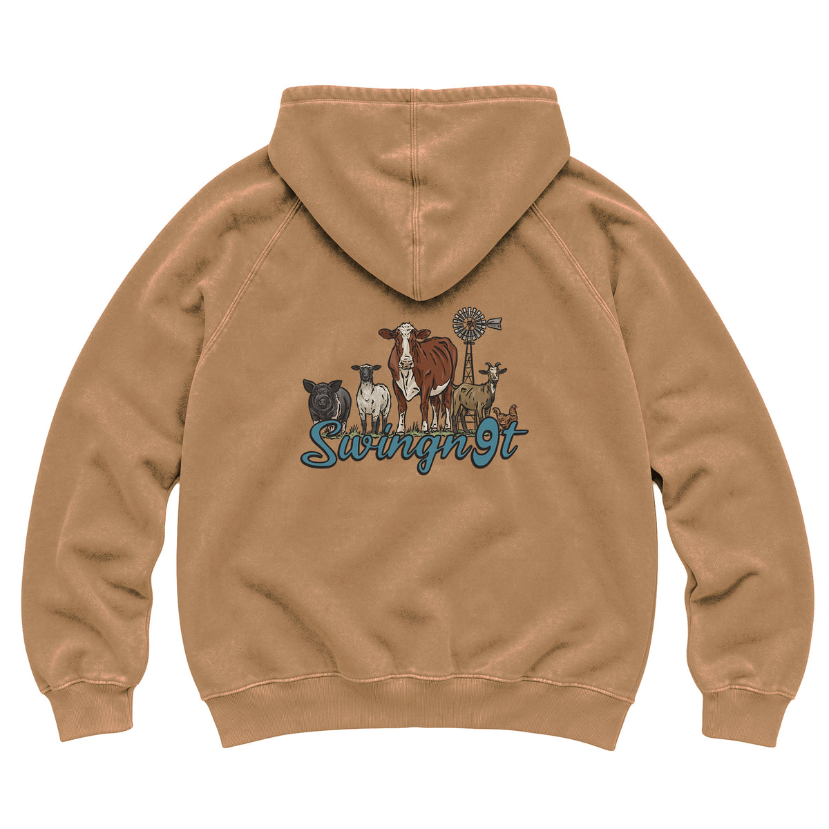 Livestock Hoodie / Vintage Camel / back on white